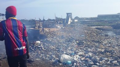 Morris Johnson at Agbogbloshie, a suburb of Accra. Pic Credit: Claudia Adusei
