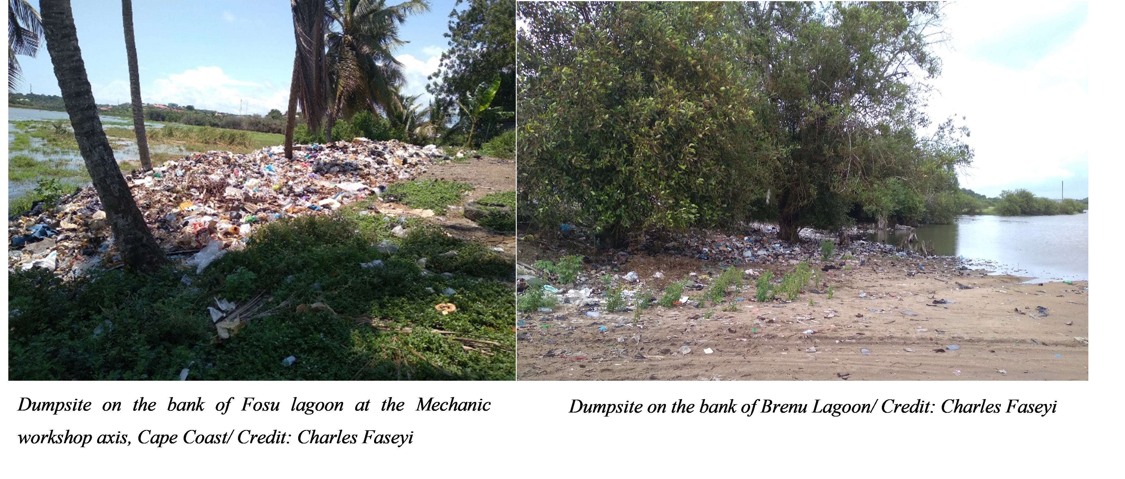 Dumpsite on the bank of Fosu Lagoon and Bremu Lagoon Credit: Charles Faseyi, SOA Ghana