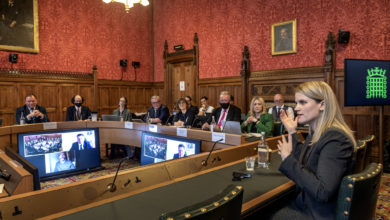 Frances Haugen, Facebook whistleblower, gives evidence to the UK Parliament. Photo Credit: UK Parliament 2021/Annabel Moeller