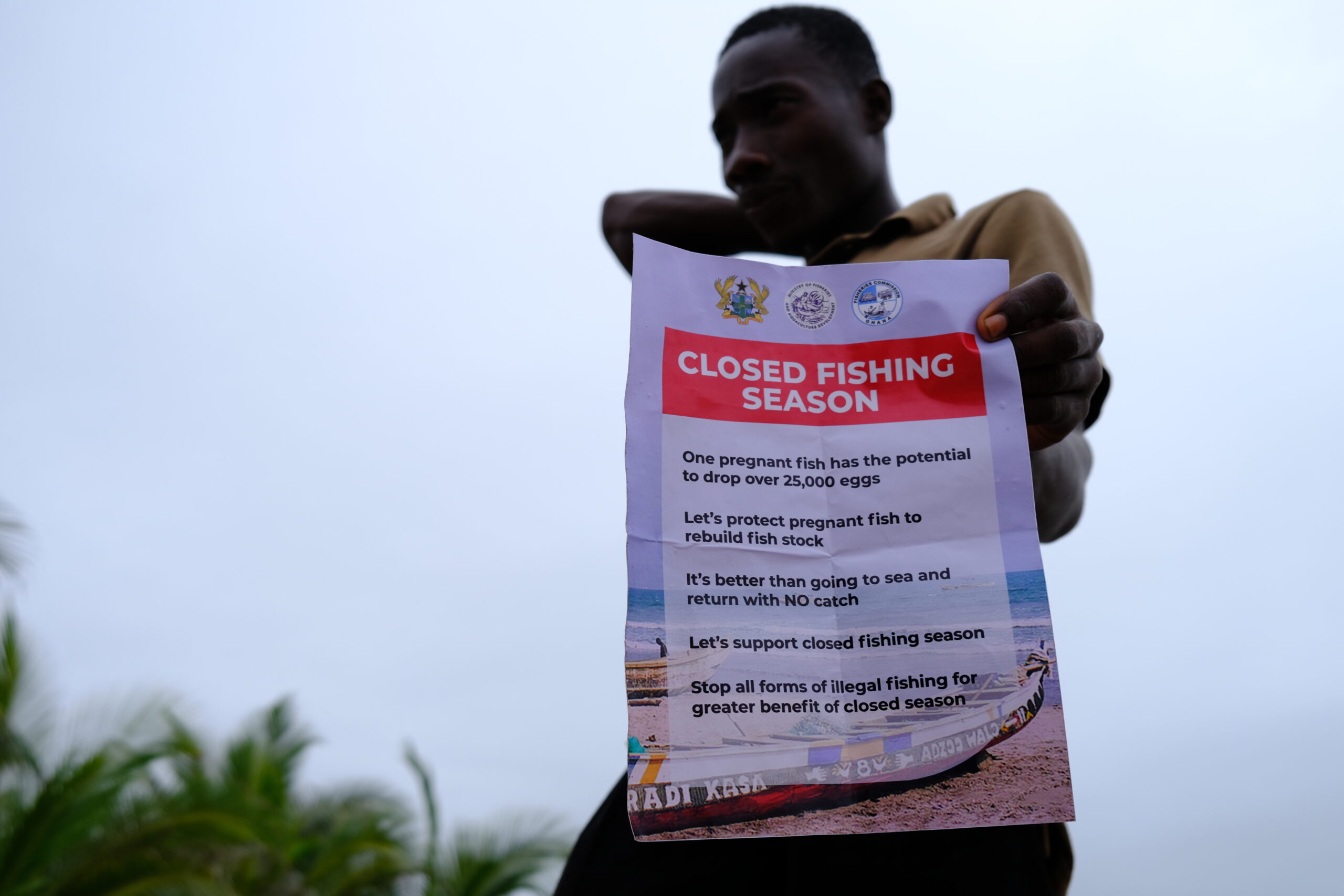 Jacob Tetteh, spokesperson for fishers at the Bortianor landing beach, credit: AL-Fattah