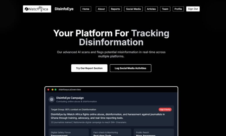 iWatch Africa disnfoeye platform interface